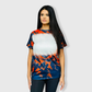 Cloud Navy Orange Blank Faux Bleached Top