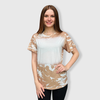 Scrunched Faux Bleached Tees - Tan