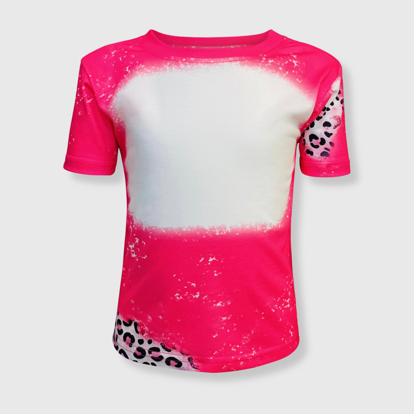 Cheetah Pink Faux Bleached Kids Top