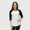 Baseball Polyester Raglan Tee - White Body - White/Black