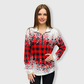 Buffalo Plaid Snowflakes Quarter Zip Top