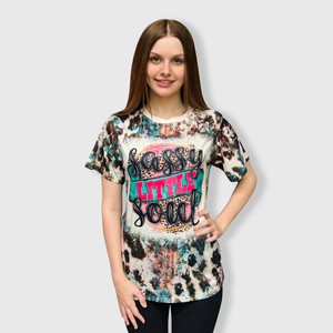 'Sassy Little Soul' Cow Turquoise Top