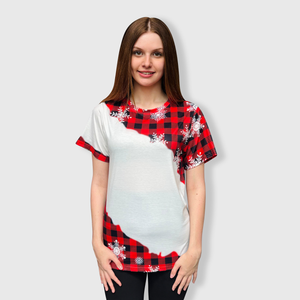 Buffalo Plaid Snowflake White Blank Top