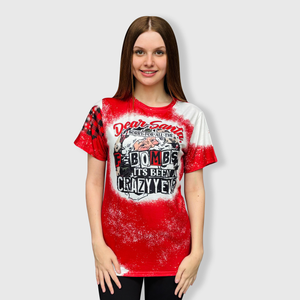 Dear Santa Red Plaid Short Sleeve Top