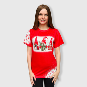 Christmas Gnomes Red Short Sleeve Top