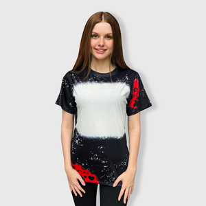 'XOXO' Black Red Valentine Blank Faux Bleached Top