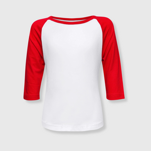 Kids Baseball Polyester Raglan Tee - White Body