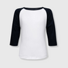 Kids Baseball Polyester Raglan Tee - White Body - White/Black