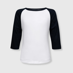 Kids Baseball Polyester Raglan Tee - White Body