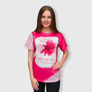 Breast Cancer 'Faith Hope Love' Bleached Top