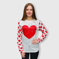 Red Heart Polka Dot White Top