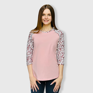 Dusty Pink White Cheetah Top