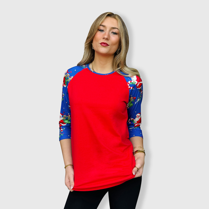 Santa Red Christmas Top