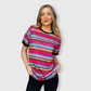 Serape Black Short Sleeve Top