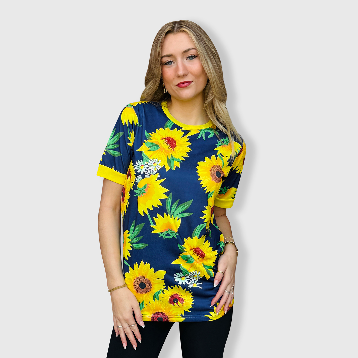 Sunflower Navy Short Sleeve Top