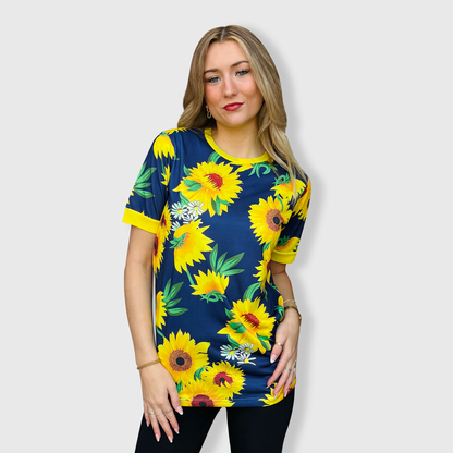 Sunflower Navy Short Sleeve Top