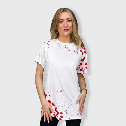 Leopard Red White Blank Tee