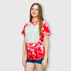 Cloud Distressed Blank Faux Bleached Top - Red