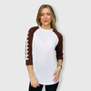 Football Sleeve Raglan Adult - White/Brown