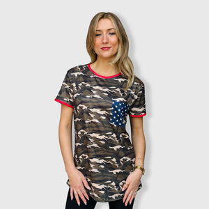 Camouflage Stars Short Sleeve Top