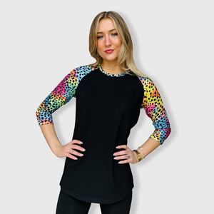 Cheetah Colorful Black Top