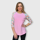 Floral Pink Abstract Top