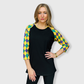 Mardi Gras Harlequin Diamond Black Top