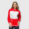 Faux Bleached Hoodie - Red