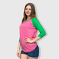 Adult Plain Raglan 3/4 T-Shirt - Pink Body