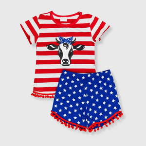 Fourth of July Stars & Striped Cow Outfit