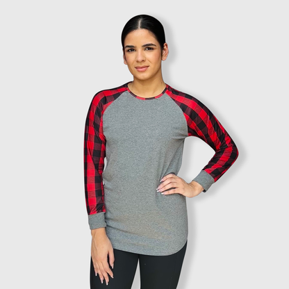 Buffalo Plaid Long Sleeves Cotton Top