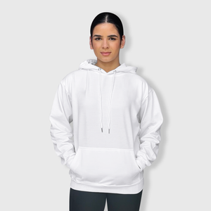 Polyester White Cotton-Feel Heavyweight Hoodie