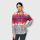 QZ1001 - Aztec White Cheetah Quarter Zip Top