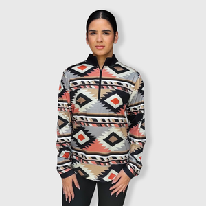 Aztec Black Coral Quarter Zip