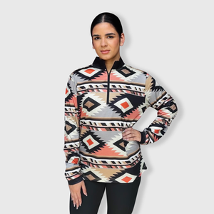 Aztec Black Coral Quarter Zip