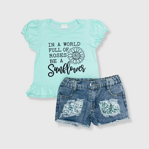 Sunflower Mint Denim Outfit