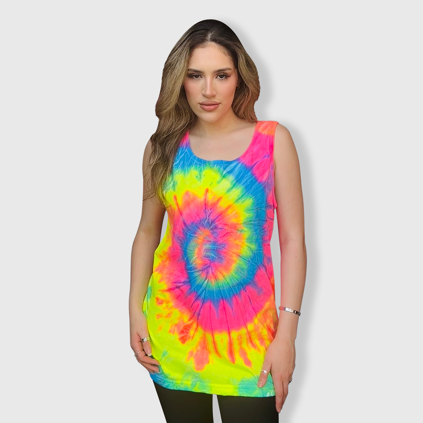 Tie Dye Neon Rainbow Tank Top