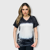 V-Neck FAUX Bleached Tees - Navy