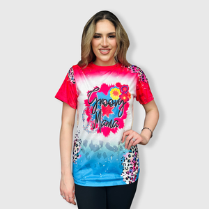 Colorful Cheetah 'Groovy Mama' Bleached Top