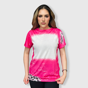 Cheetah Pink Blank Faux Bleached Top