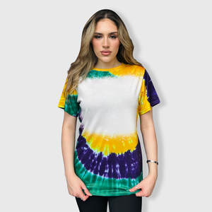 Mardi Gras Tie Dye Blank Faux Bleached Top