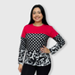 Color Block Cow Polka Dot Top