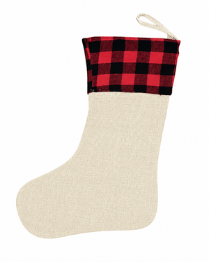 Stocking - Red Plaid Half