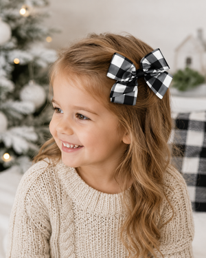Bow - Plaid Knot Black
