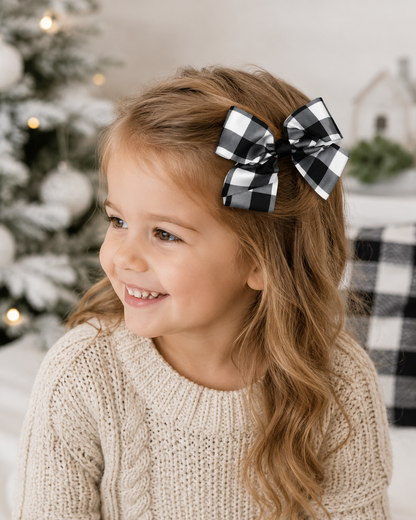 Bow - Plaid Knot Black