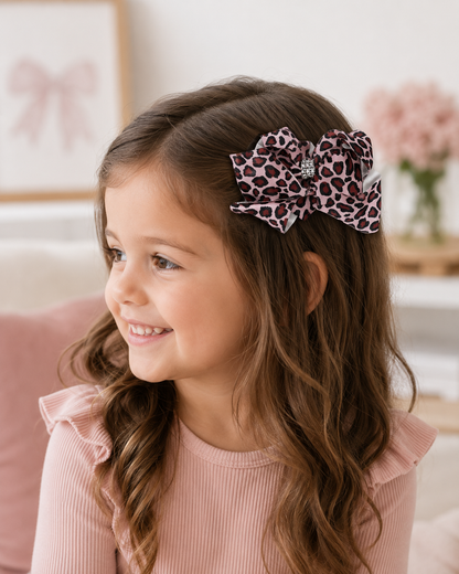 Bow - Pink Cheetah Glitter