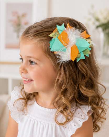 Bow - Turquoise Orange