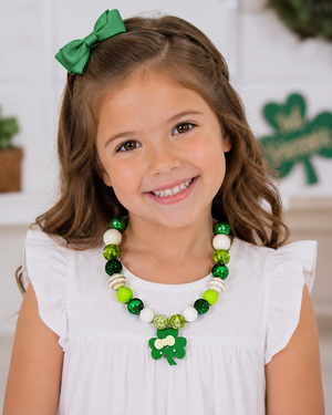Bubblegum Necklace - St. Patrick's Clover Striped
