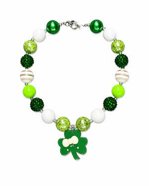Bubblegum Necklace - St. Patrick's Clover Striped
