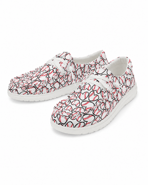 Canvas Baseball Hearts Shoes